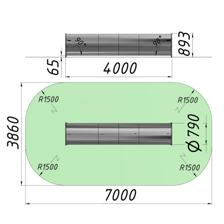 Фото Тоннель проходной на склон D=790 L=4000 AGEO-TNP.4000.790 | ANIMATO
