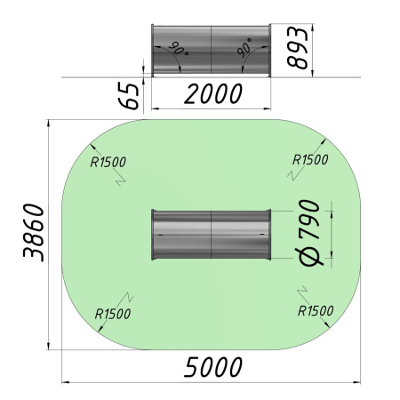 Фото Тоннель проходной на склон D=790 L=2000 AGEO-TNP.2000.790 | ANIMATO
