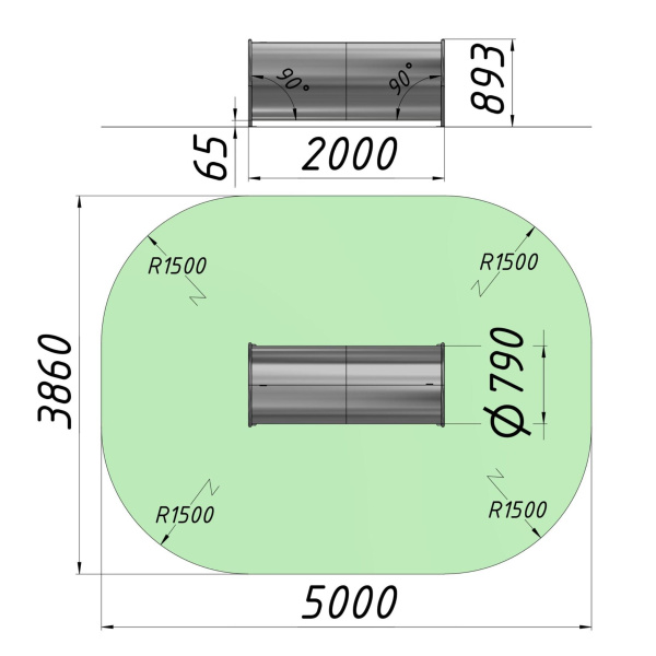 Фото Тоннель проходной на склон D=790 L=2000 AGEO-TNP.2000.790 | ANIMATO
