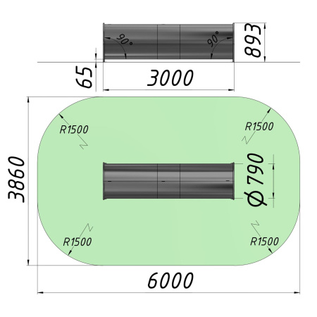 Фото Тоннель проходной на склон D=790 L=3000 AGEO-TNP.3000.790 | ANIMATO

