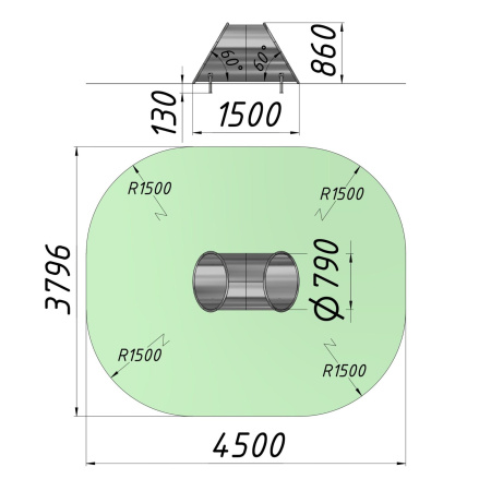 Фото Тоннель проходной на склон D=790 L=1500 AGEO-TNN.1500.790 | ANIMATO
