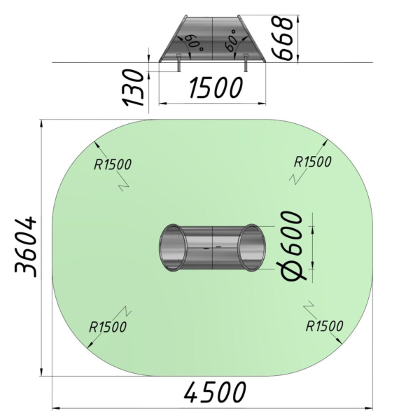 Фото Тоннель проходной на склон D=600 L=1500 AGEO-TNN.1500.600 | ANIMATO
